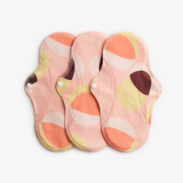 Sanitary cloth pads Premium - Day/normal, Pink hoop