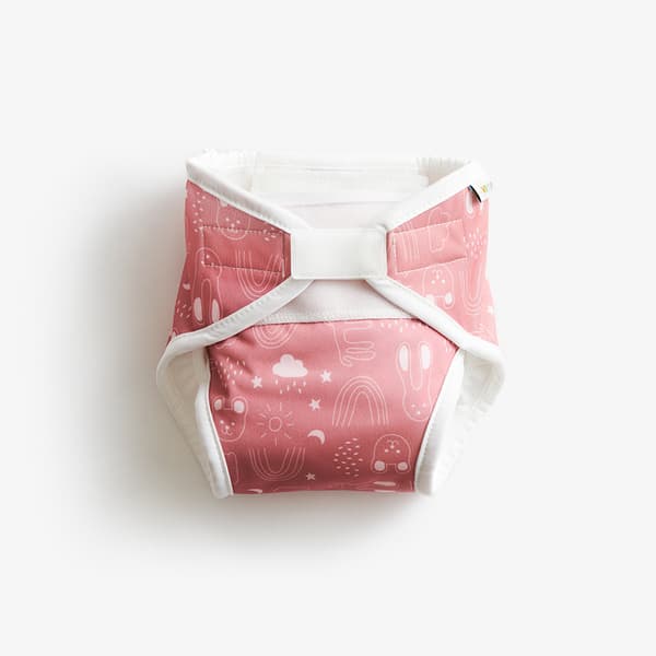 All-in-one cloth nappy - Pink teddy