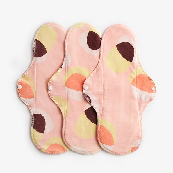 Sanitary cloth pads Premium - Night/ultra - Pink hoop