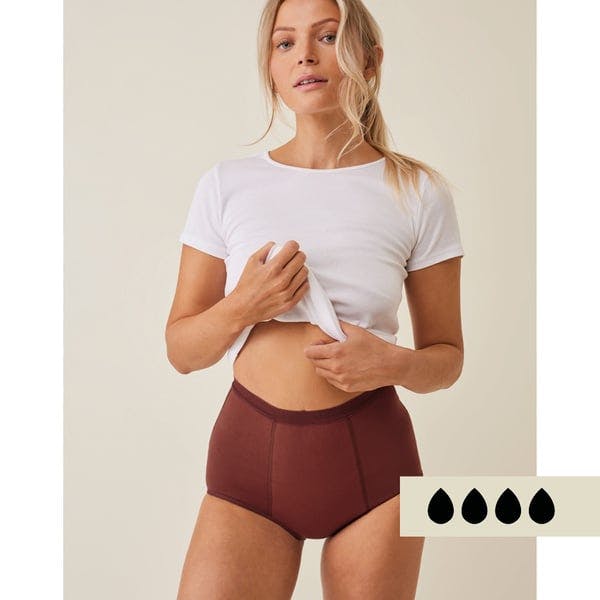 Period underwear High waist, heavy flow - Brown